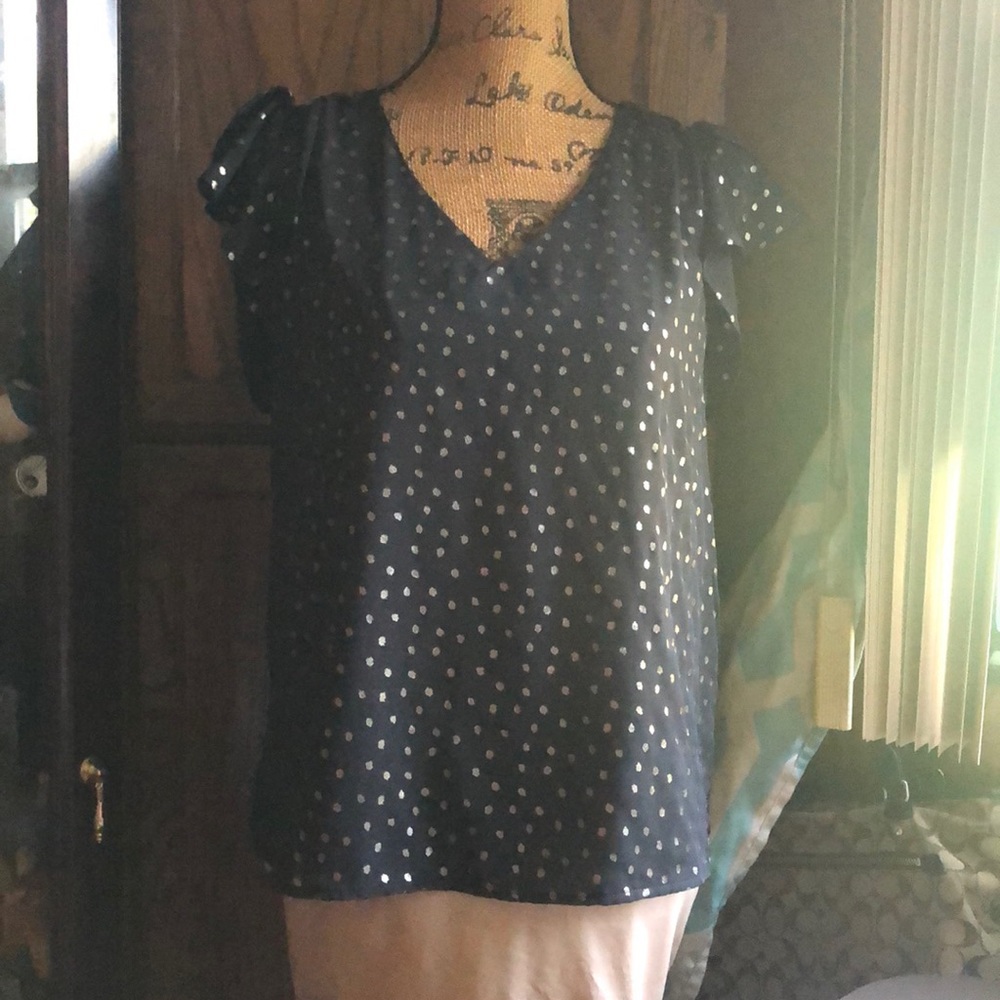 Women’s West Seal Top Sleeveless Black Metallic Dotted Size L